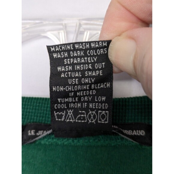 Vintage Marithe Francois Girbaud T Shirt Size L Green Embroidered Spellout Stars - Picture 5 of 15